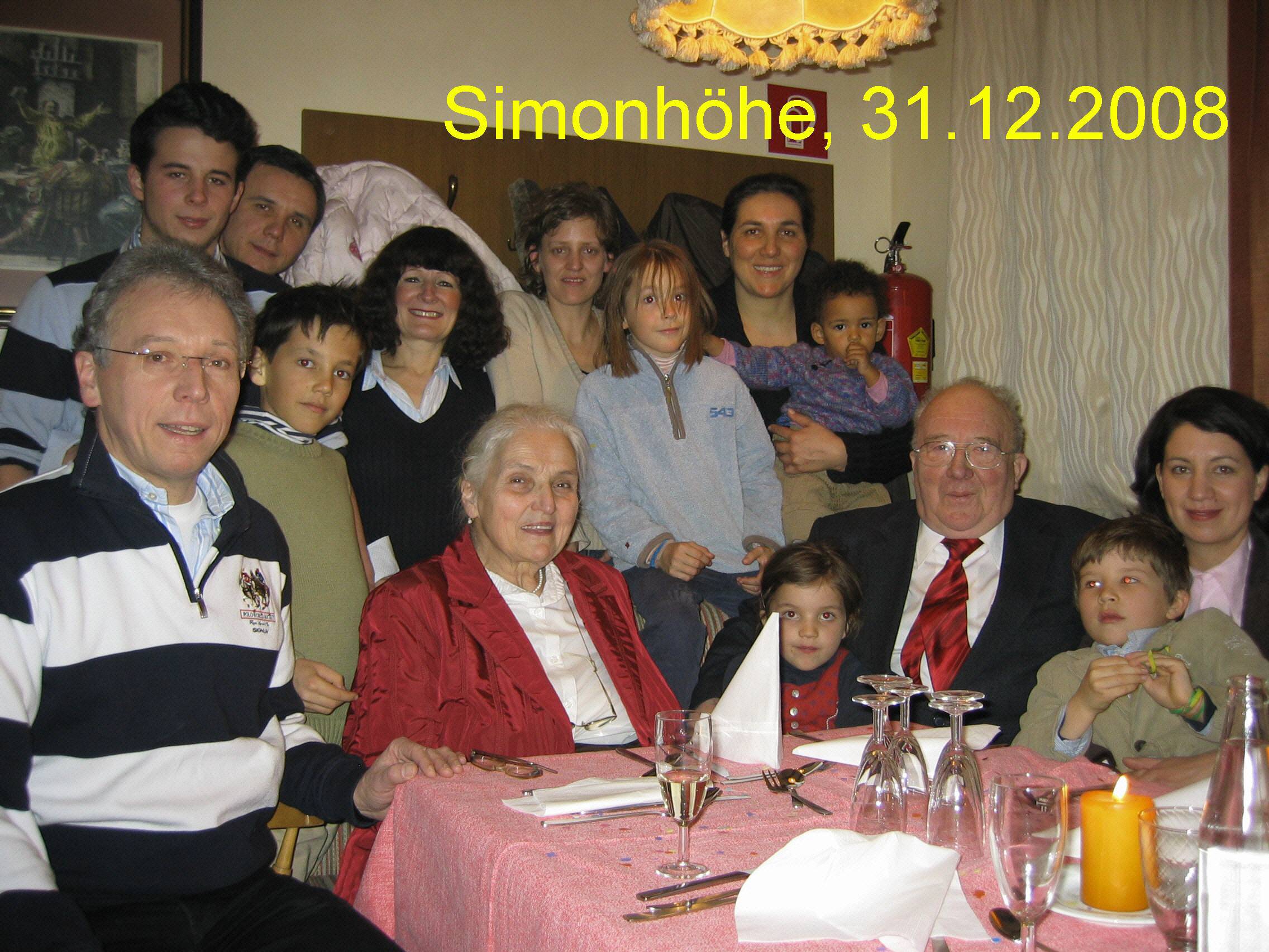 Familienfeier auf der Simonhöhe, Silvester 2008